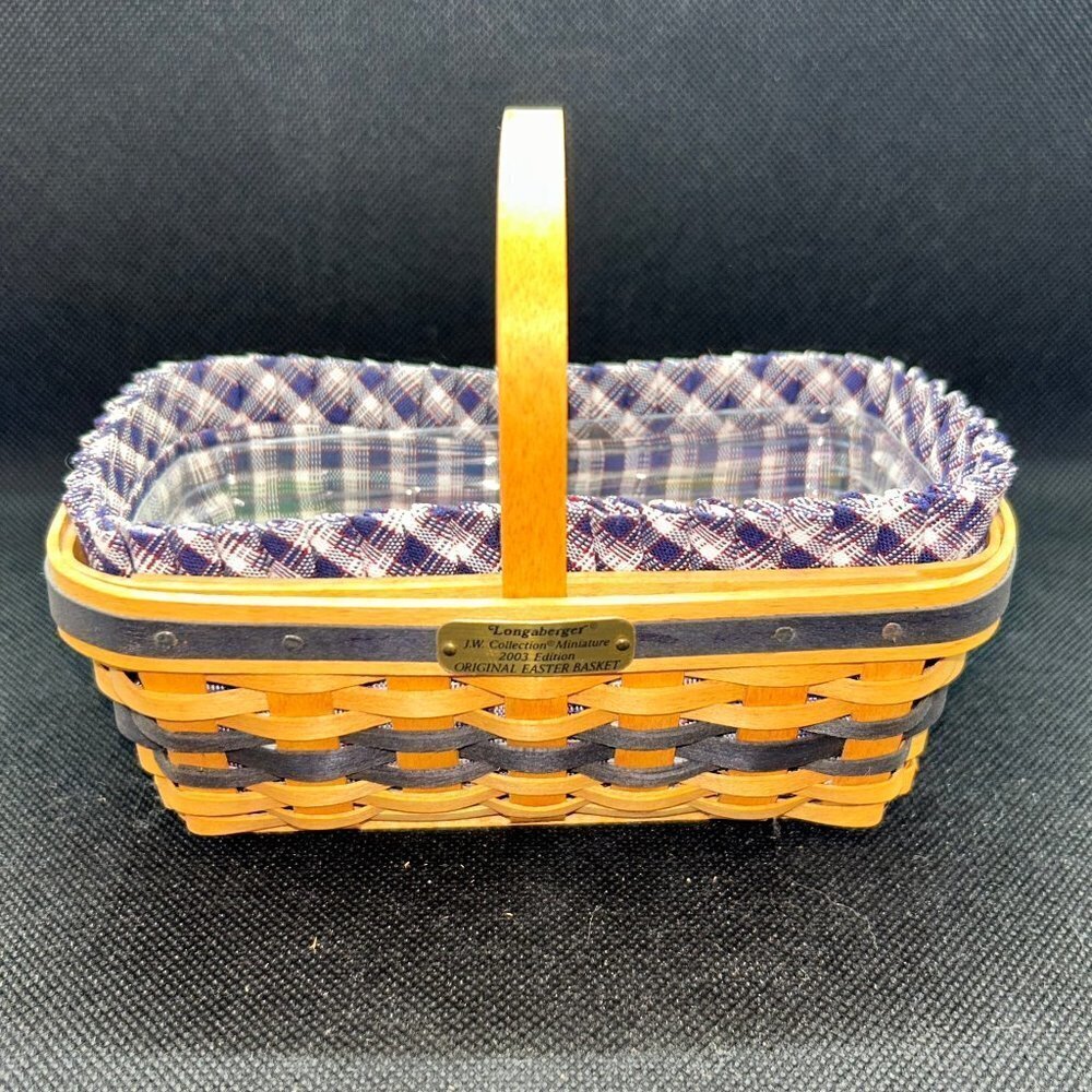 Longaberger Collector’s Club Miniature Original  Easter Basket with wooden eggs